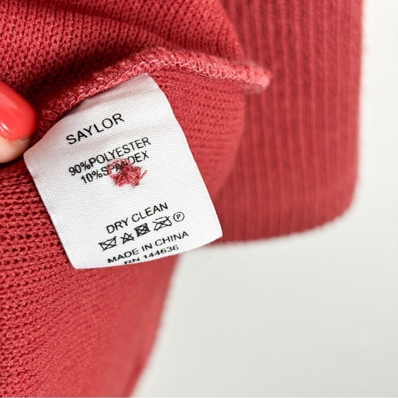 SAYLOR Meliah Pink Ruched Knit Mini Sweater Dress Sz S - Picture 9 of 13